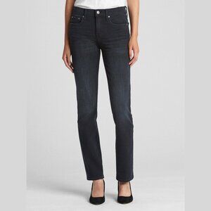 Gap Mid Rise Classic Straight Jeans in 360 Stretch Blue Black 33 / 16